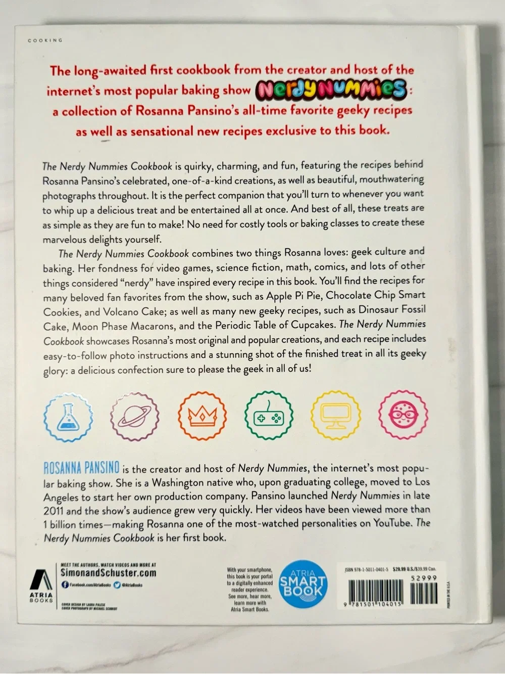The Nerdy Nummies Cookbook by Rosanna Pansino - Red & White